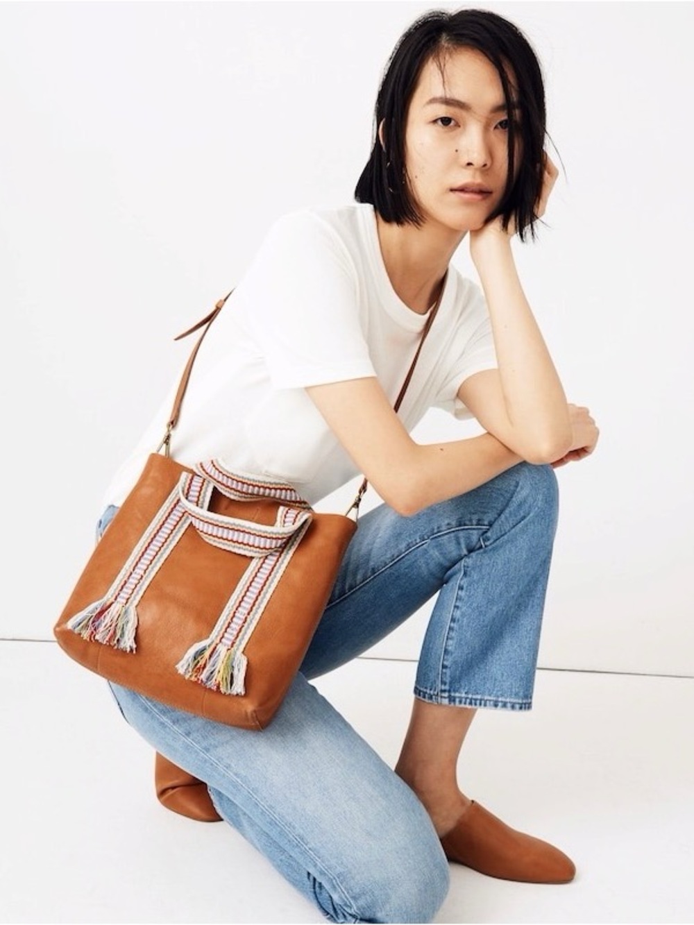 🆕{Madewell} SMALL Transport Woven Handle Edition Tote Bag